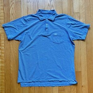 B. Draddy USA Men’s Short Sleeve Golf Polo Shirt Medium Blue White Stripes